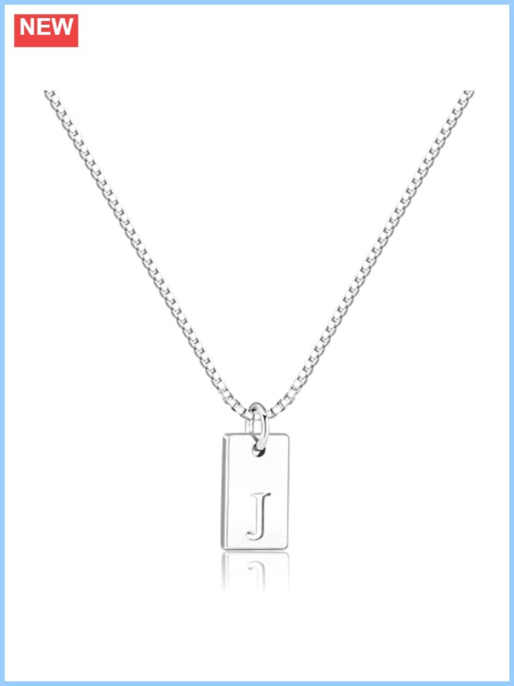 Dainty Initial Necklace Silver-Plated Letter Pendant 16.5" Personalized Gift